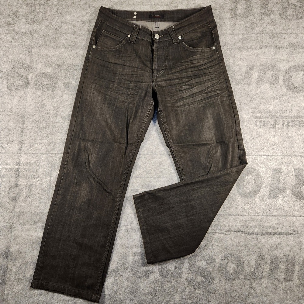 Horst Jeans Men's 32x26 Black Demin Straight‎ Leg Mid Rise